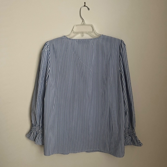 Tuckernuck Blue Stripe Easton Blouse Medium - Picture 3 of 6